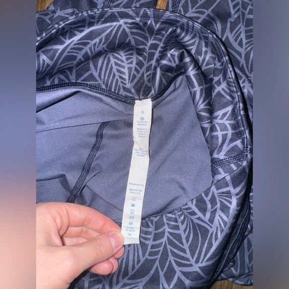 LULULEMON Wunder Under Crop *Full-On Luxtreme Pretty Palm Cadet Greyvy size 8